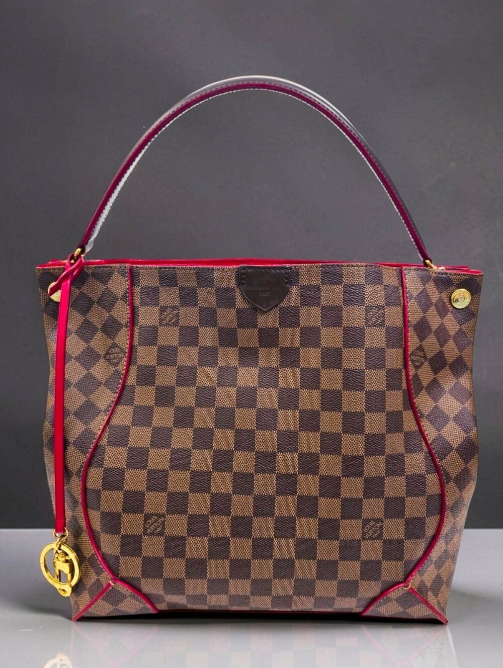 Louis Vuitton Caissa Hobo Damier Ebene Canvas Shoulder Bag